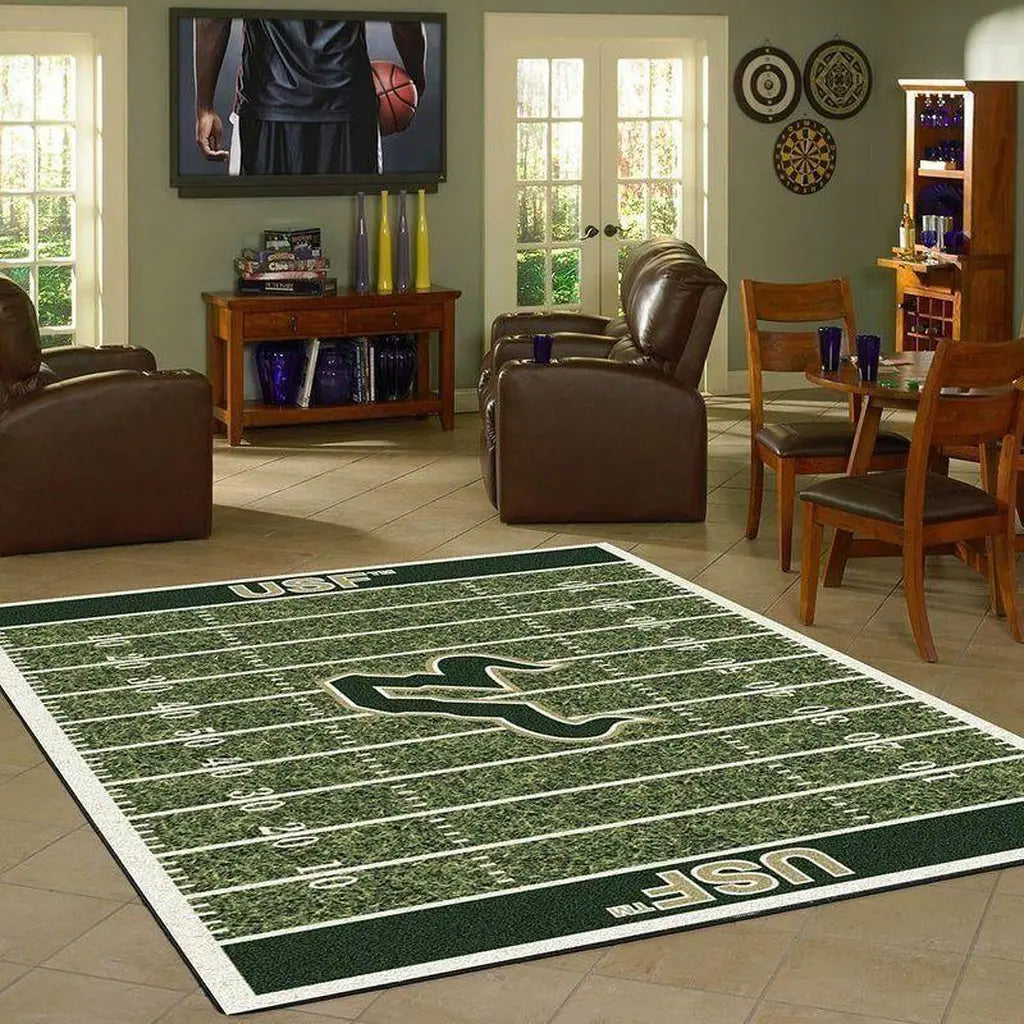USF Football Field Area Rug for Living Room Deco...