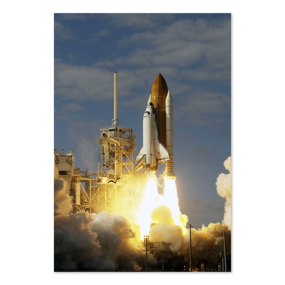 Space Shuttle Atlantis STS-122 Launch Poster ‚Äî NASA Photo Print | Space Wall Art