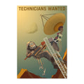 Technicians Wanted Poster ‚Äî Retro NASA Mars Recruitment Print | Space Wall Art
