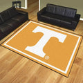 Large Area Rug with Bold T Design for Living Room Orange and White