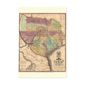 Texas 1830s Stephen F. Austin Map Poster ‚Äî Republic of Texas Map Print | Vintage Map Wall Art