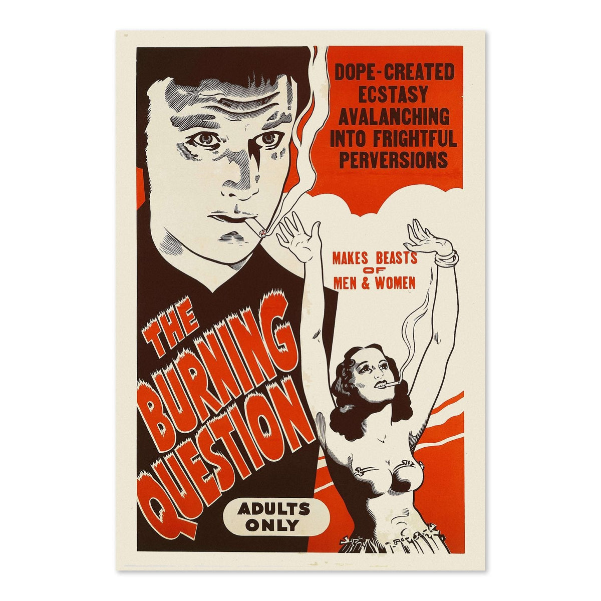 The Burning Question ‚Äî Vintage 1940s Movie Poster | Exploitation Wall Art