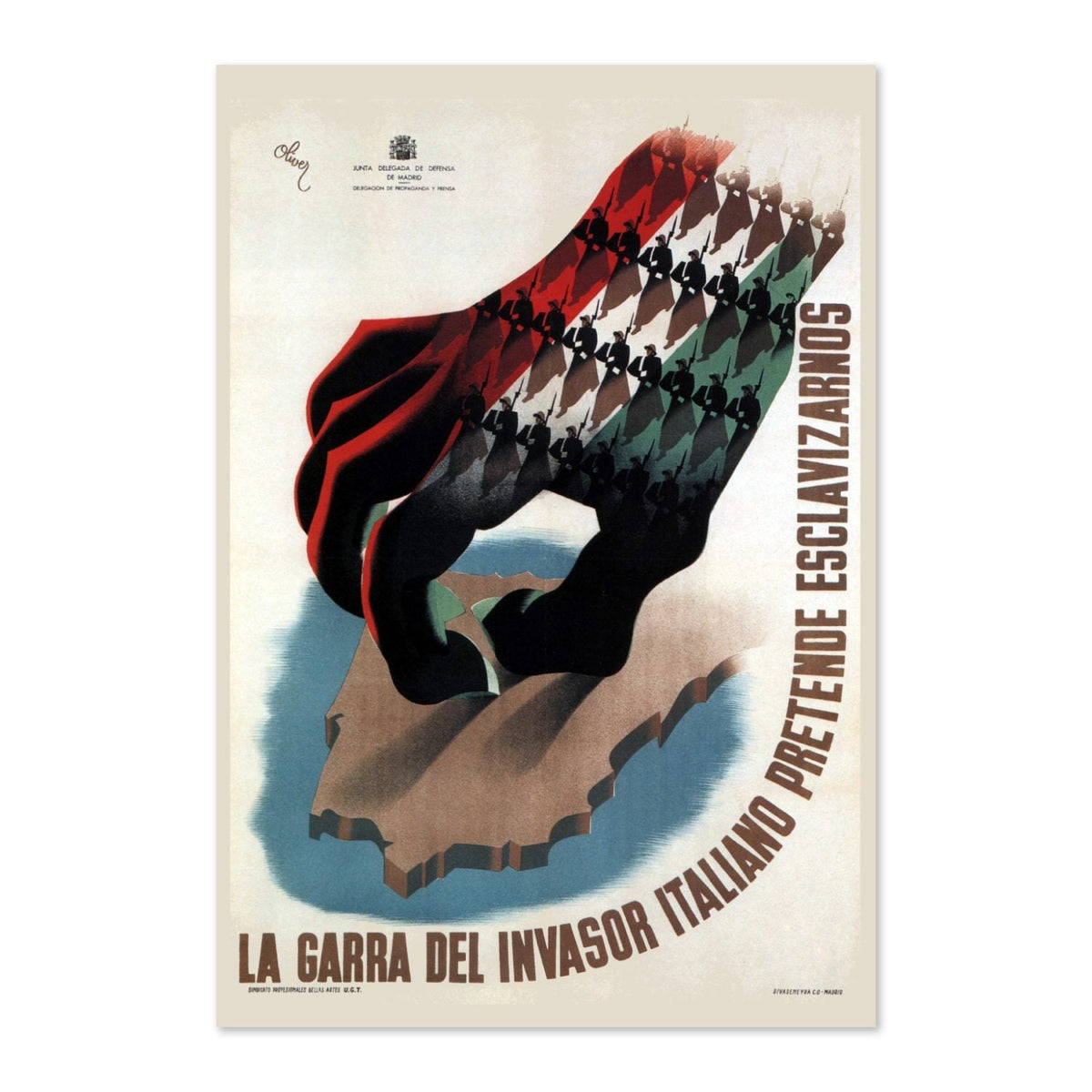 The Claw ‚Äî La Garra ‚Äî Spanish Civil War Poster 1930s | Vintage Propaganda Wall Art