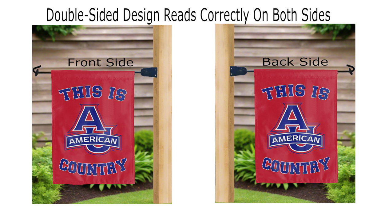 American University Garden Flag with This Is AU American Country Logo