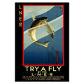 Try a Fly ‚Äî LNER Trout Fishing ‚Äî Vintage 1930s Travel Poster | Fishing Wall Art
