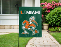 U Miami Mascot Double Sided Garden Flag