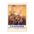 U.S. Marines ‚Äî First to Fight for Democracy ‚Äî World War I Poster 1917 | Vintage WWI Wall Art