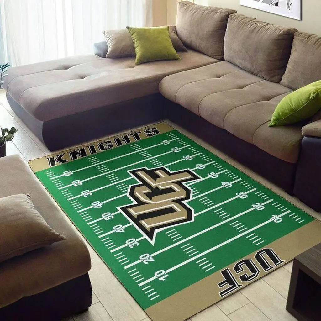 UCF Knights Football Field Area Rug for Home Beige and Green