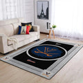 Area Rug with Sports Team Logo Modern Design Black and Yellow