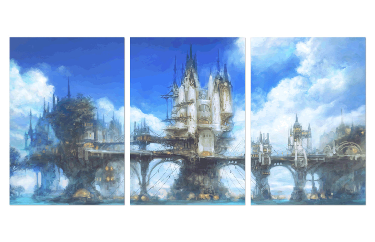 Final Fantasy XIV: A Realm Reborn Poster ‚Äî Limsa Lominsa Set of 3 | FFXIV Square Enix Wall Art