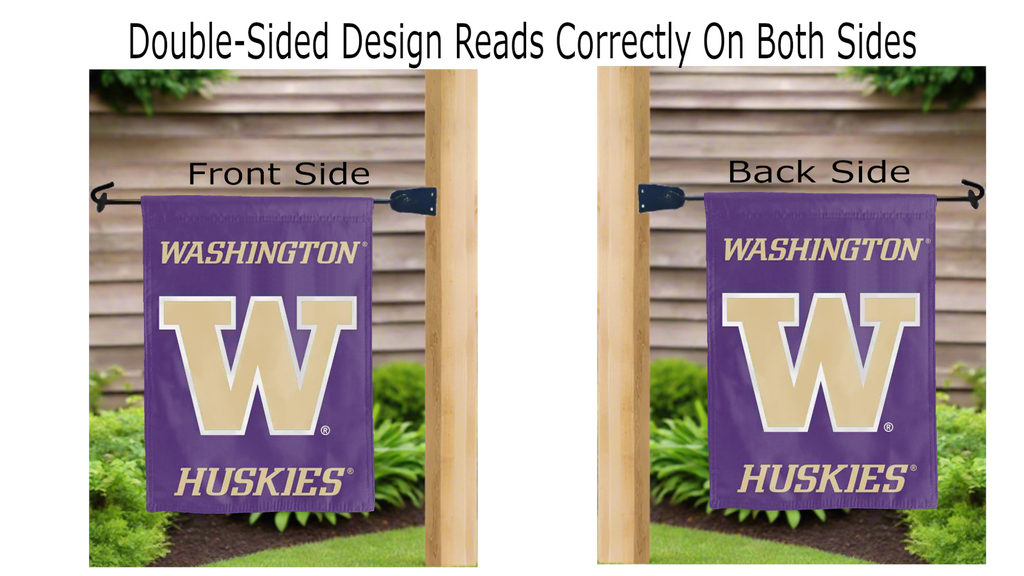 University of Washington - Huskies Purple Double Sided Garden Flag