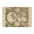 World Map 1689 Poster ‚Äî Dutch Double Hemisphere with New Amsterdam Print | Vintage Map Wall Art